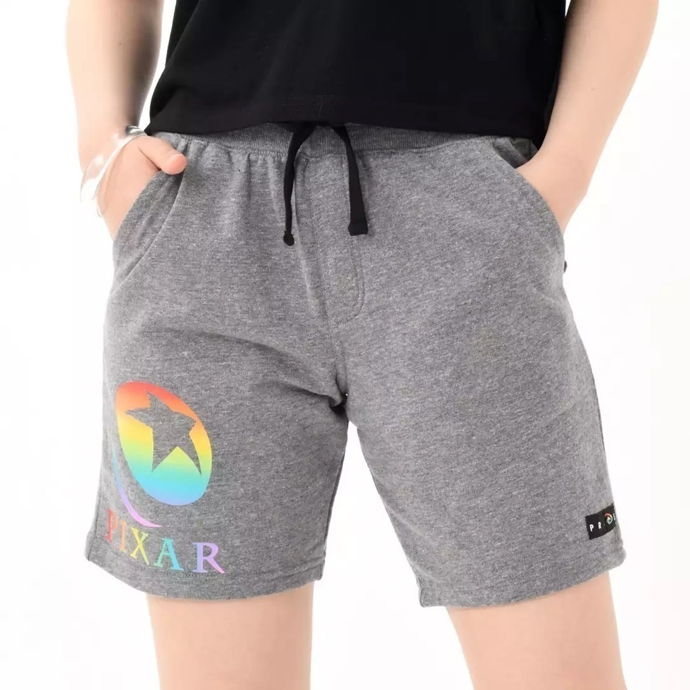 Disney New Size XL Gray Pixar Pride‎ Collection Fleece Lounge Drawstring Shorts